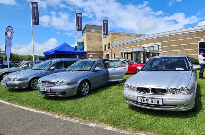 On the 'apron' at the British Motor Museum for the 20th Anniversary of the Jaguar X-Type